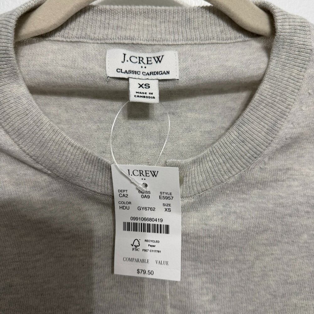 J. Crew Classic Green Cardigan Sweater
